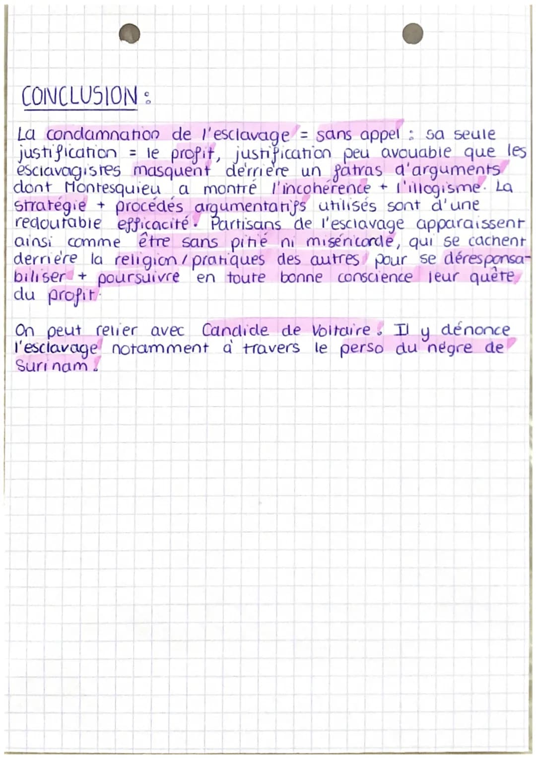 Montesquieu, De l'esprit des lois <<< De
l'esclavage des nègres », 1748

M n'adhére pas à certe
these
conditionnet = signe
du jeu + ironie
a