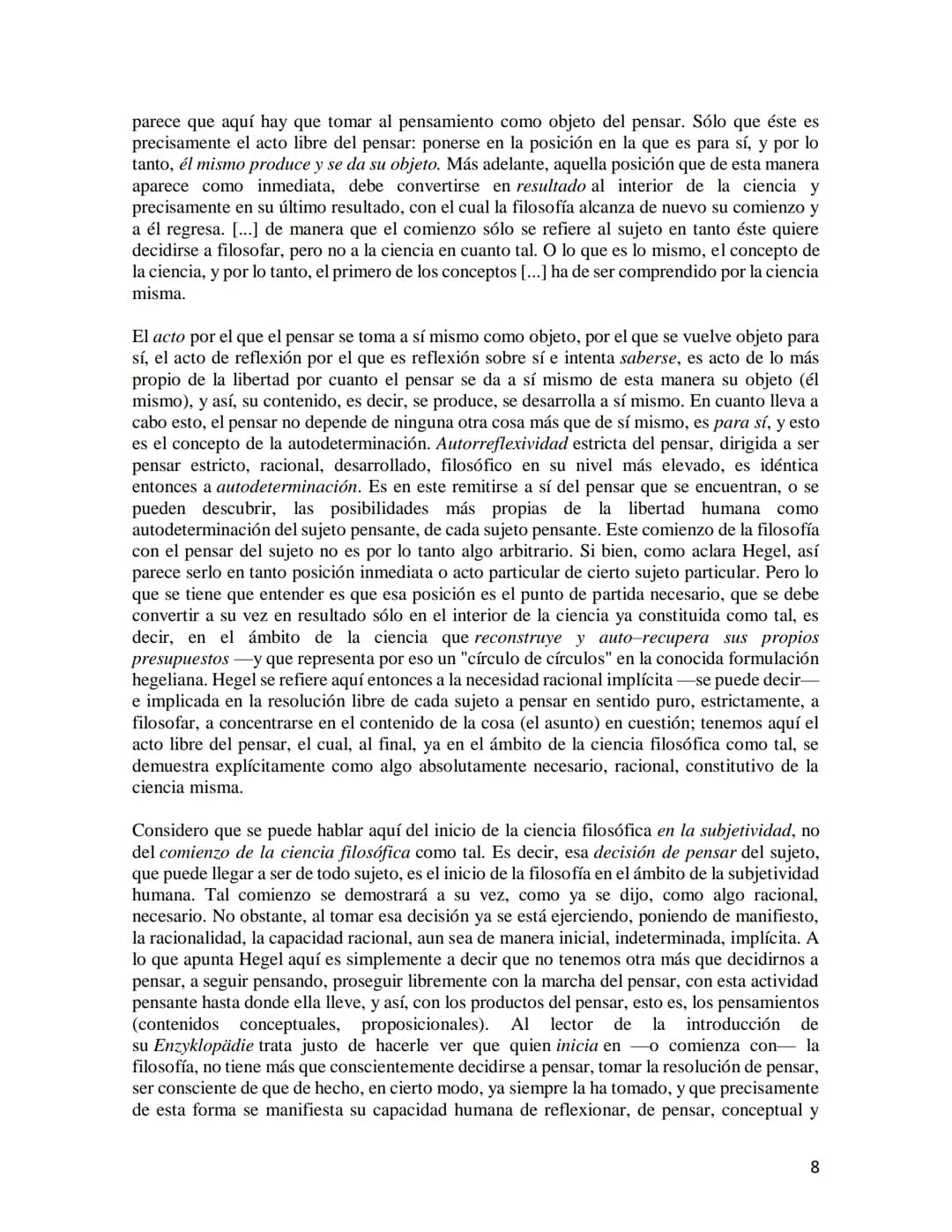 # LA RAZÓN AUTORREFLEXIVA COMO PRINCIPIO DE LA FILOSOFÍA DE
HEGEL

Mario Rojas Hernández

Para Hegel la autorreflexividad de la razón es pri