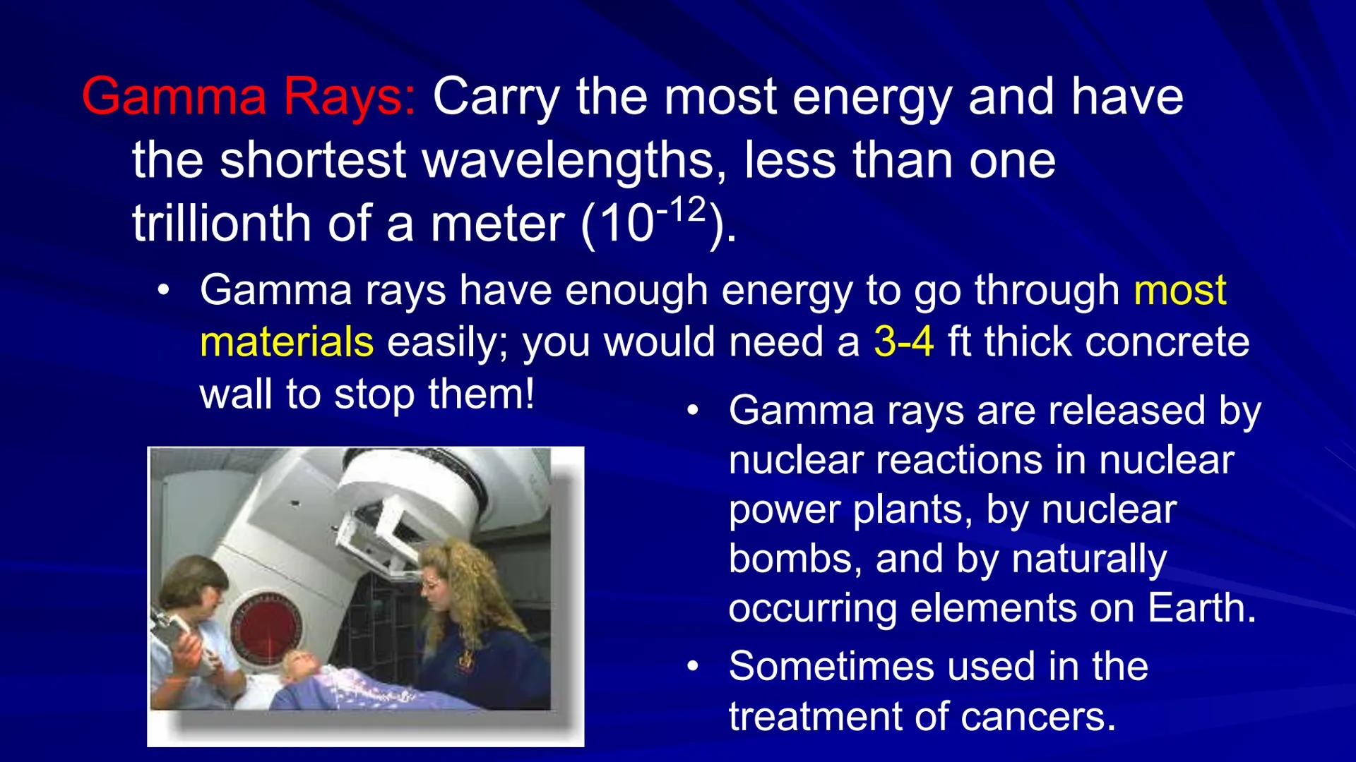 # THE ELECTROMAGNETIC SPECTRUM

Wavelength
(in meters)

Size of a
wavelength

Common
name of wave

Sources

Frequency
(waves per
second)

En