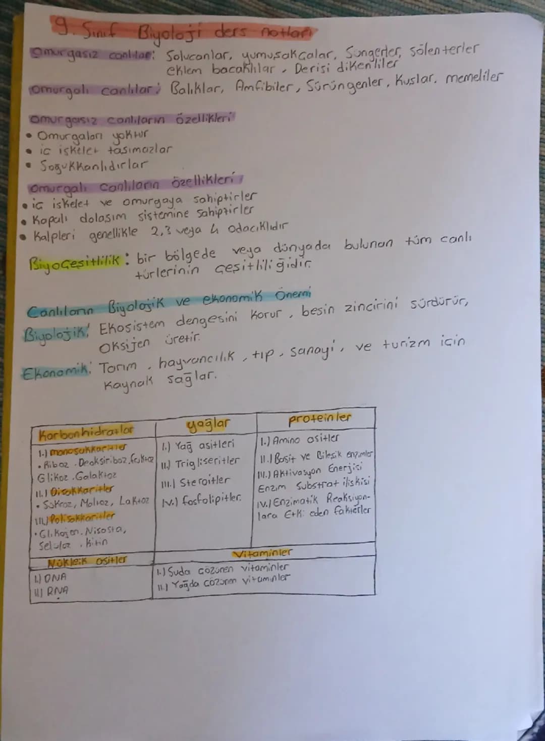 # 9. Sinif Biyoloji ders notlari

Omurgasız canlilae: Solucanlar, yumuşak çalar, Sungerter, sölenterier
eklem bacaklılar. 
- Derisi si diken