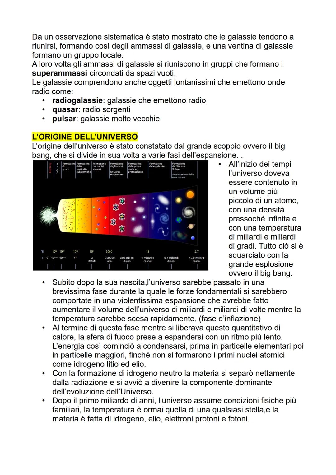 # L'UNIVERSO

L'universo è il complesso che racchiude tutto ciò che ci circonda, come
spazio, stelle e galassie.
Data la vastità dell'univer