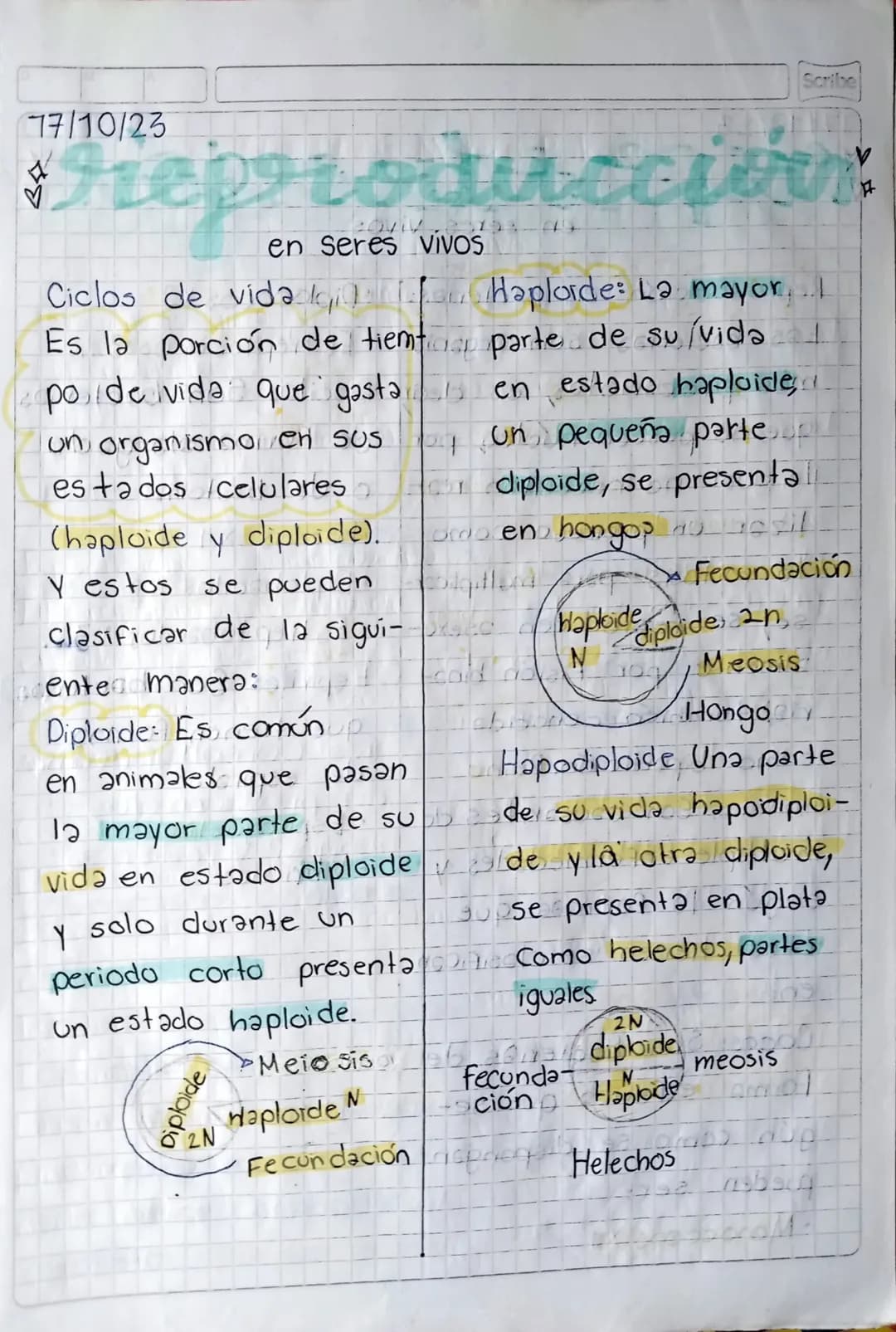 27000/23-3/Oct/23 Mateng: Biologia"
Scribe
# reproduccion
* en seres vivos
No se pueden reproducir
diferentes especies,
debido a que no tien