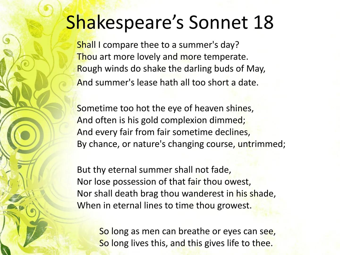 # Goals and Expectations

Identify and respond
to poetic language
and imagery

At the end of
this lesson,
students should
be able to:

Know 