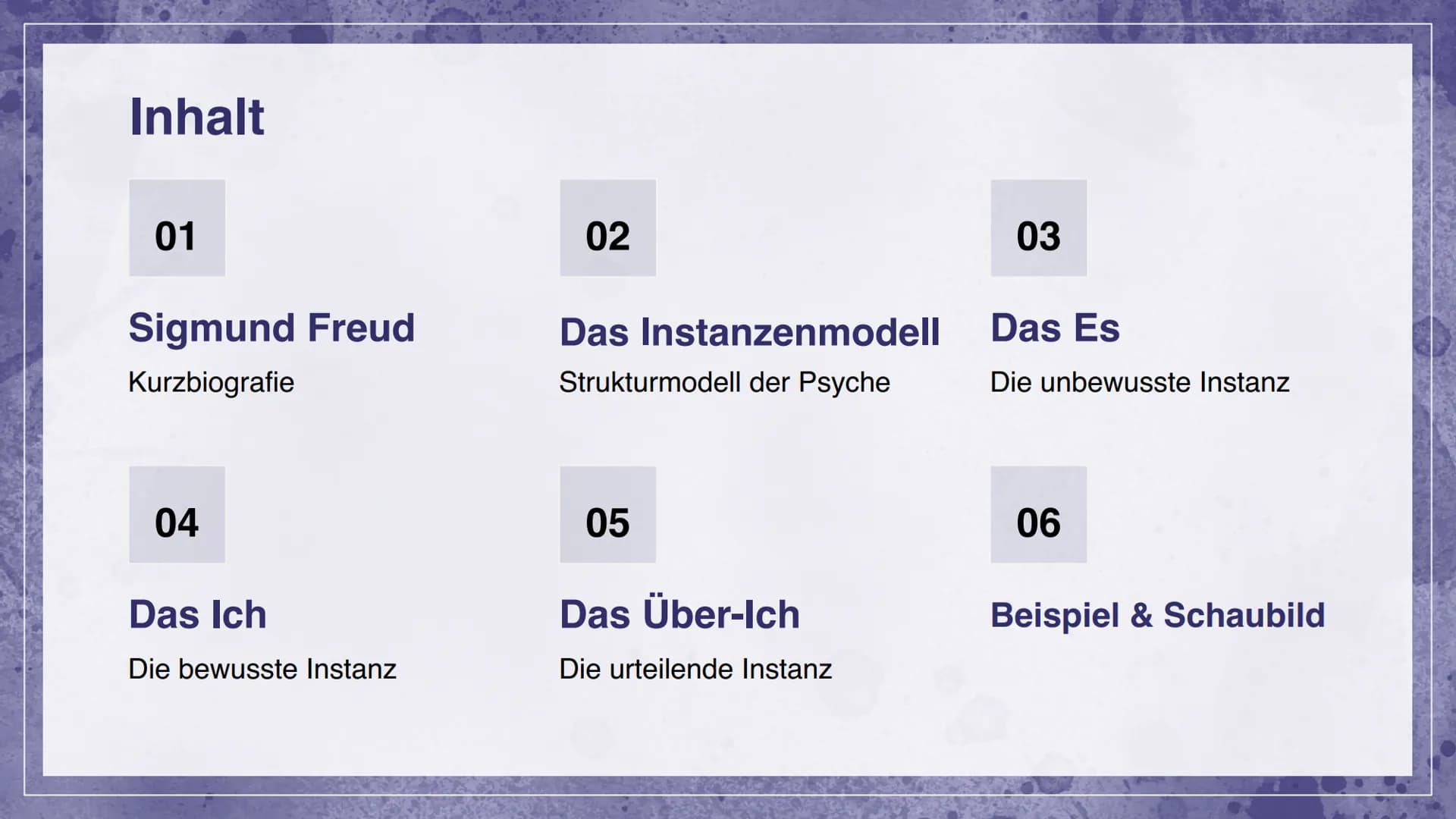 # Sigmund Freud &
das Instanzenmodell

Raissa & Tessa Inhalt

01

02

03

Sigmund Freud
Das Instanzenmodell Das Es
Kurzbiografie
Strukturmod