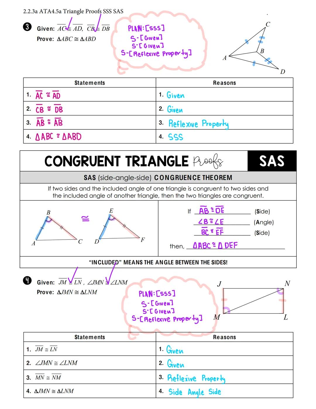 <h2 id="introduction">Introduction</h2>
<p>Triangle proofs SSS, SAS, and other methods can be used to prove triangles congruent. There are f