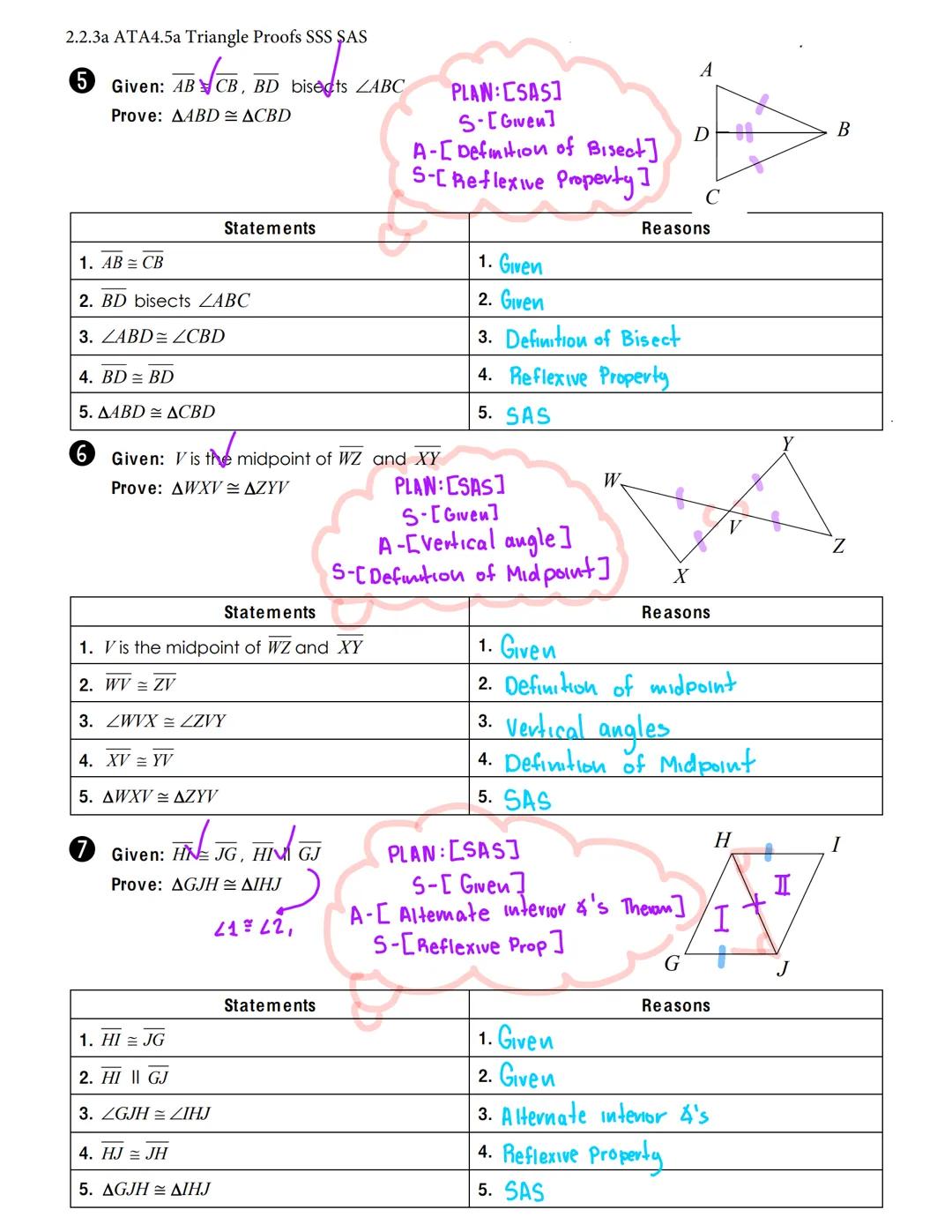 <h2 id="introduction">Introduction</h2>
<p>Triangle proofs SSS, SAS, and other methods can be used to prove triangles congruent. There are f