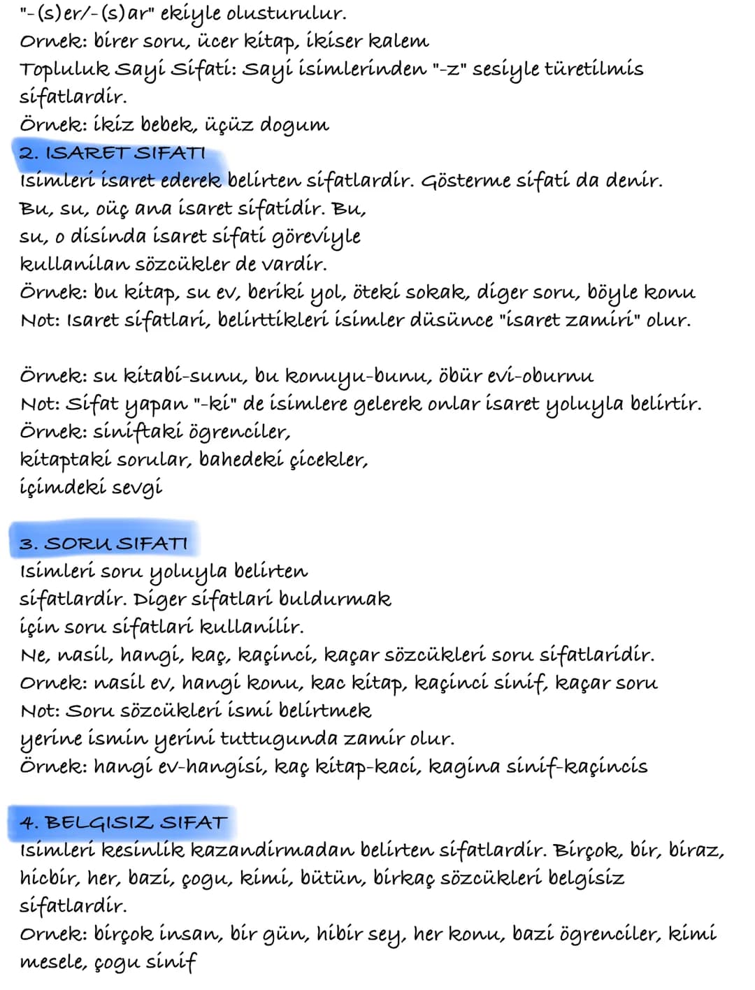 # Sıfatlar

Niteleme Sıfatlarm

Belistme Sifatlar

Sayı Sifati

Gisared Sifate

Soru Sifate

Belgisco Sifat

varliklar
niteleyen ya da belir