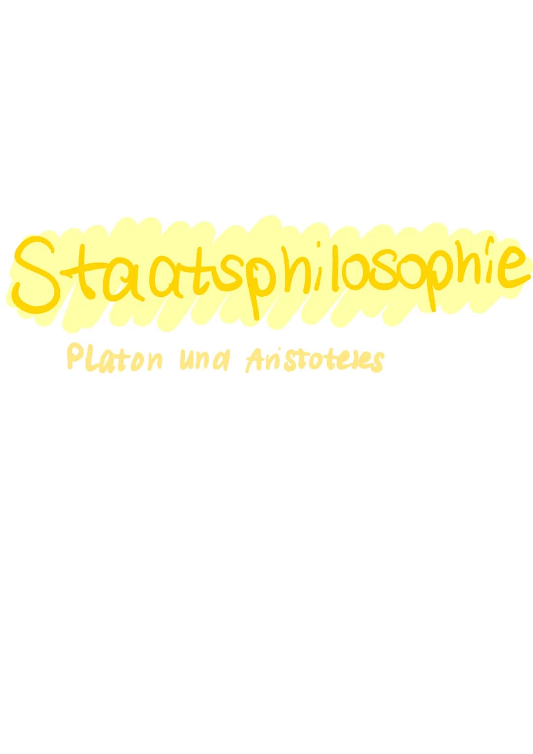 # Staatsphilosophie

Platon und Aristoteles Staatsphilosophie Platon und Anistoleles. - Klausur Nr. 1.

Platon-der Staat

Einsamkeit + Bedür