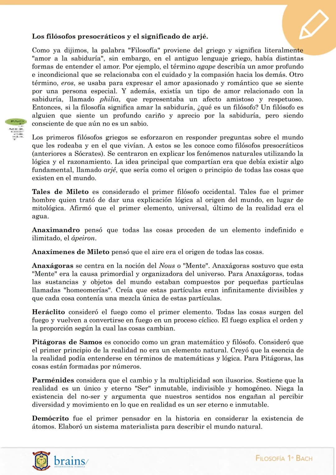 # FILOSOFÍA

1ºBachillerato

Brains 2023/24

BLOQUE I. La filosofía y el ser humano

Tema 1. La reflexión filosófica

1. El origen de la ref
