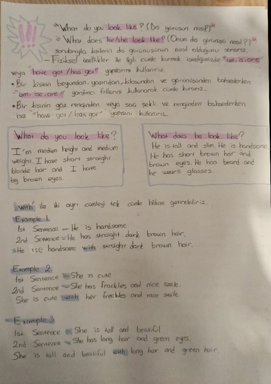 Personality/Character

What are you like?

*   honest dürüst
*   generous comert
*   cheerfull = neşeli
*   @helpfull -yardımsever
*   •hard