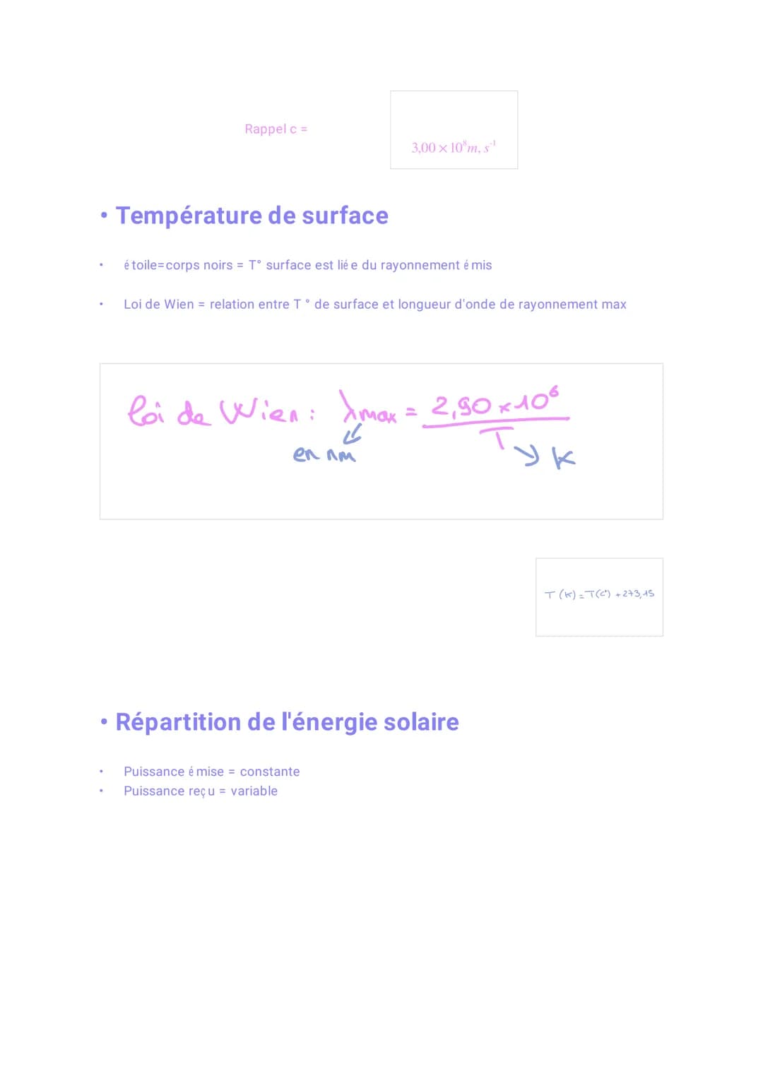 # E.S Physique-Chimie : Le
rayonnement Solaire

• Relation entre puissance et énergie :

$P_{mogenme} = \frac{E}{\Delta t}$

→ P moyenne: pu