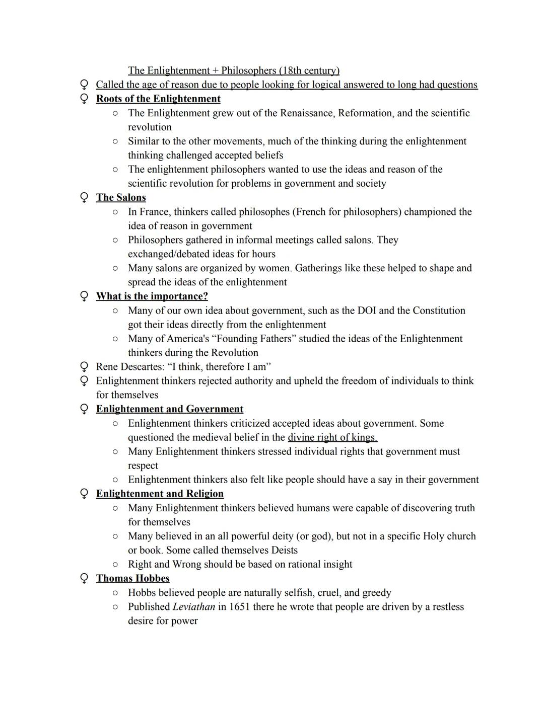 The Enlightenment + Philosophers (18th century)
Called the age of reason due to people looking for logical answered to long had questions
Ro