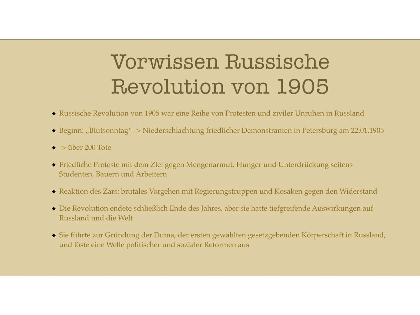 Ursachen und Anlässe für eine Revolution # Inhaltsverzeichnis

◆ Russland in der Industrialisierung

◆ Vorwissen

◆ Ursachen Februarrevoluti