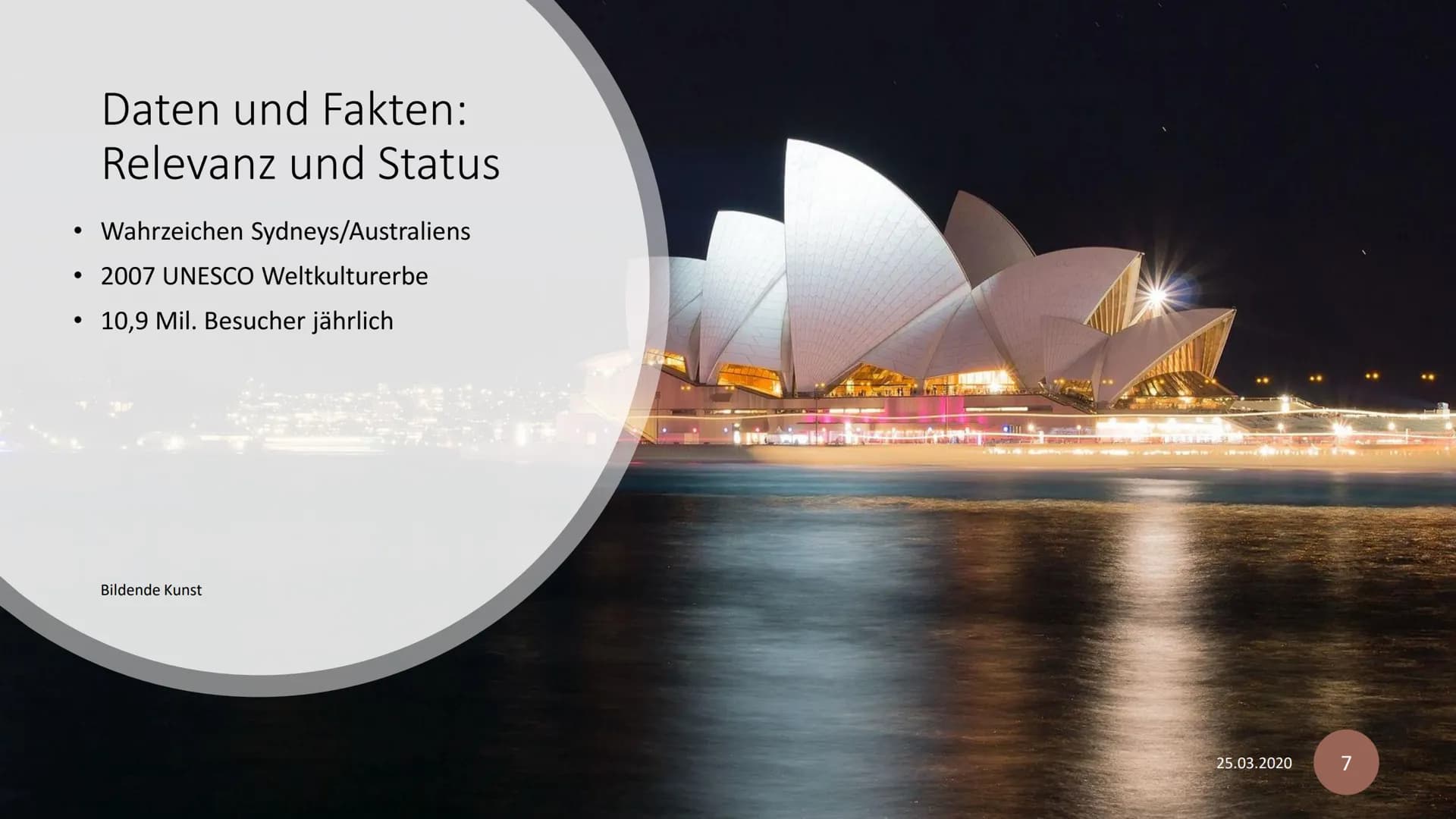 - 25.03.2020
- 1
- Sydney Opera House
- Architektur
- Bildende Kunst Inhalt

Bildende Kunst

Architekt

Entwurf

Bau

Daten und Fakten

Begr
