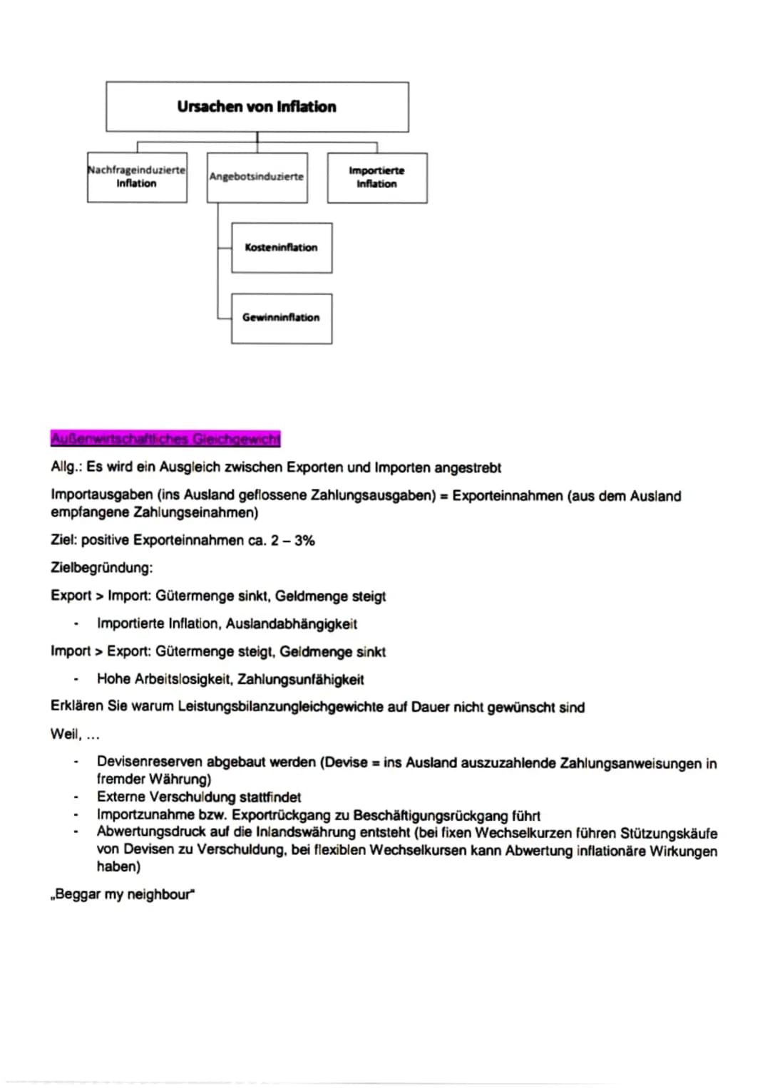 Preisniveaustabilita

Welche Ursachen hat eine Inflation für unsere Volkswirtschaft?
Ziel der Preisniveaustabilität:

- Geldwertstabilität (