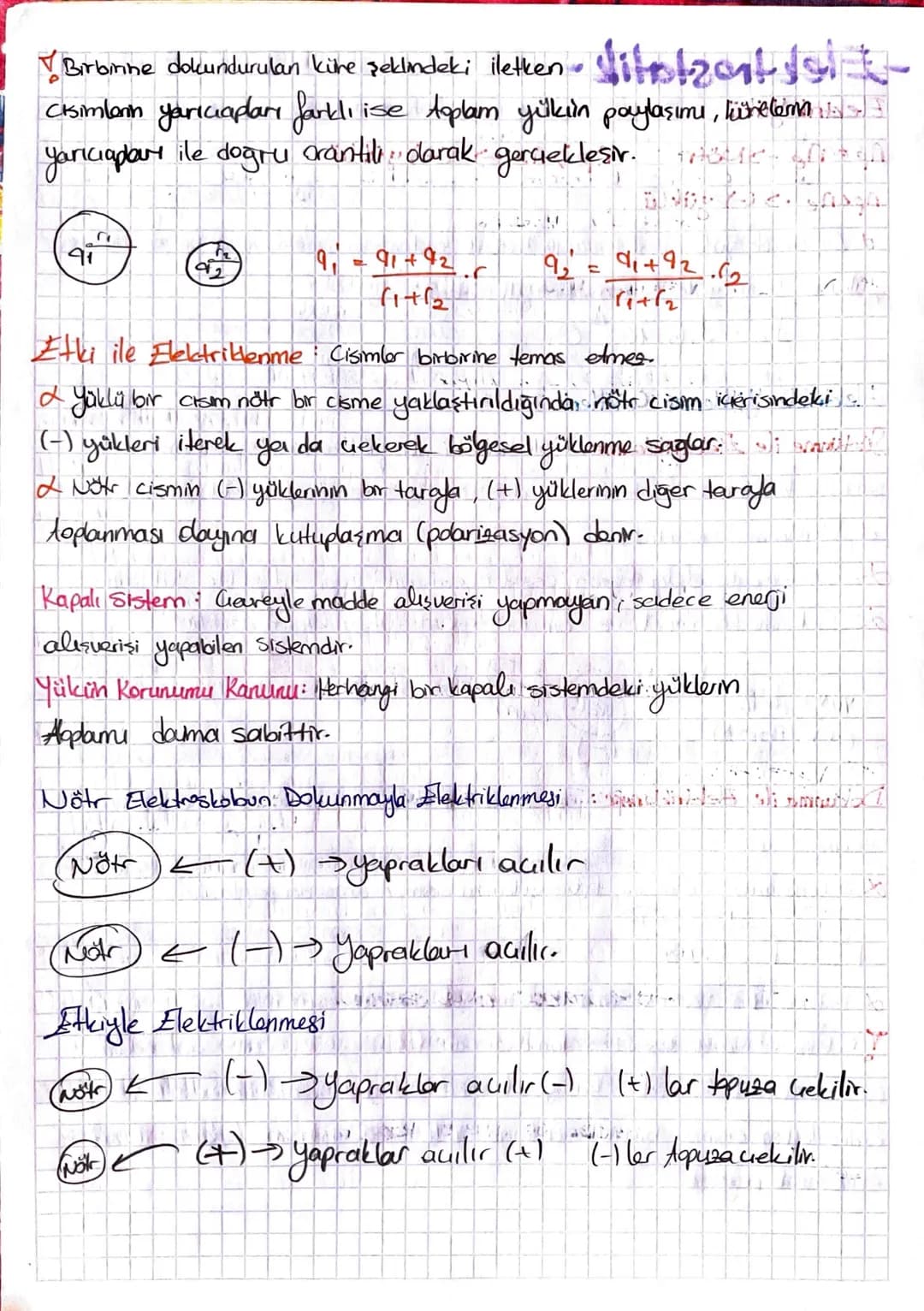 -Elektrostatik-

Elektrik yükü州来は前に

Ap=ne Notr

npene (-) yüklتب

Прупе (+) yükü

& En küçük yük miktarı darak kabul edilen bir proton veye