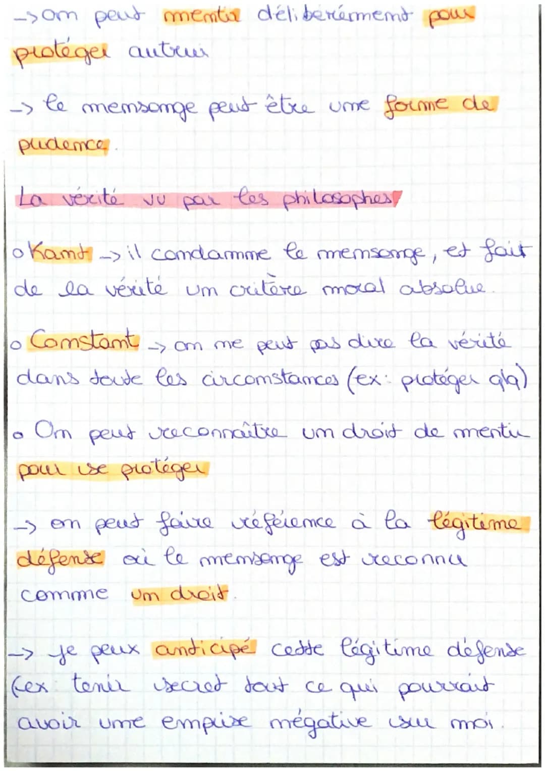 Philo : La vérité

La vérité : Est vrai, ce qui est comfoume
Là ce qui est. Elle s'oppose dome à la
fausseté

*   de mensonge = comdammable
