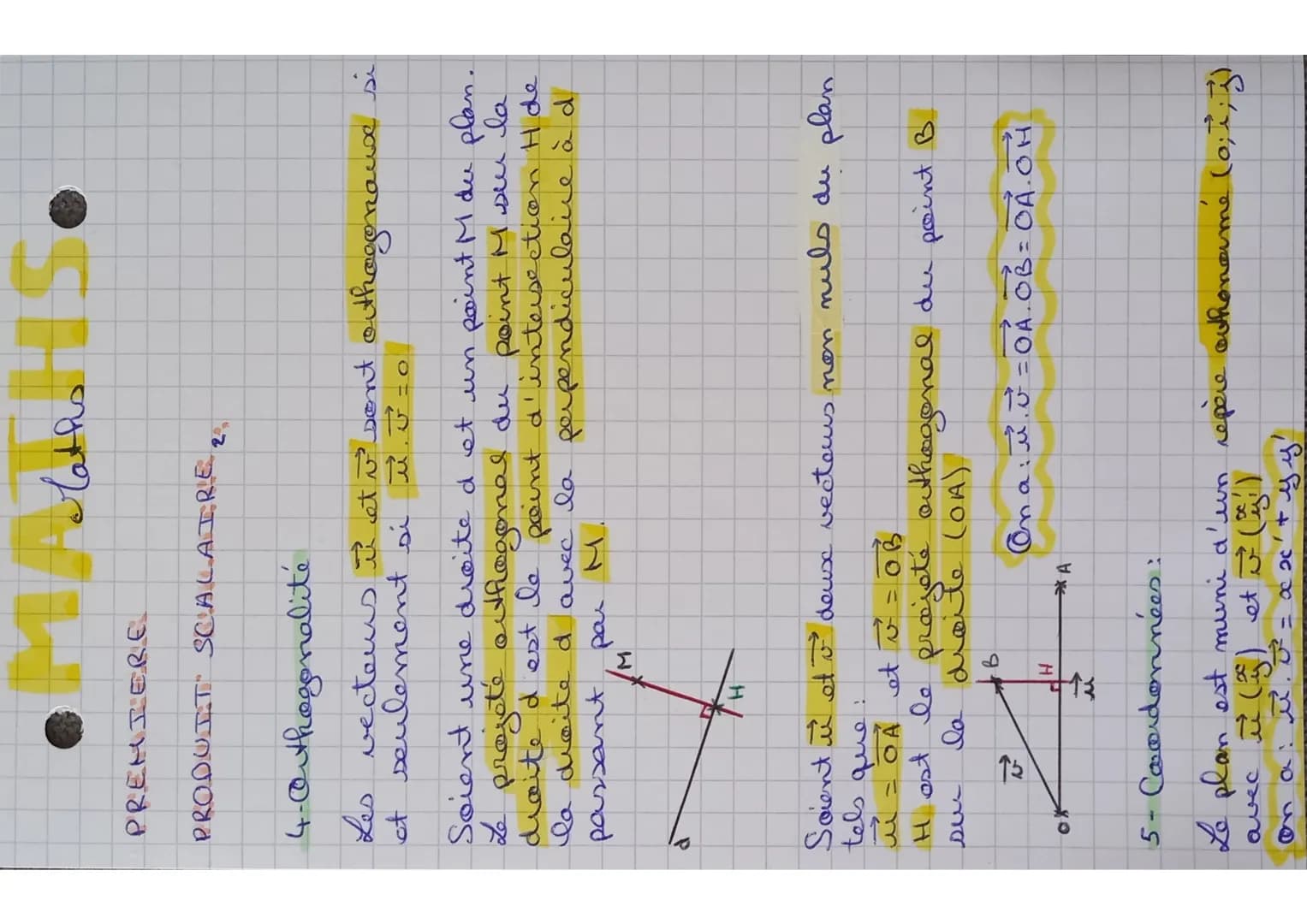 •M Platho HS.

PREMIERE

PRODUIT SCALAIRE

Soit un vecteur $\overrightarrow{u}$ et deuse points A AB
tes que $\overrightarrow{u}$ = $\overri