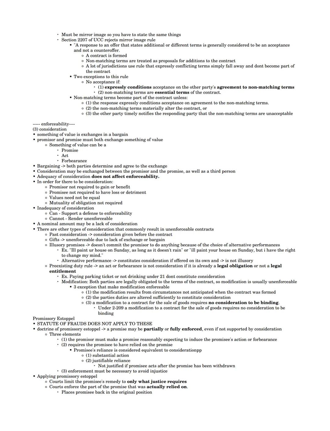 # contracts - agreements that are legally enforceable

*   the second restatement is used for all areas of contract law, except sale of good