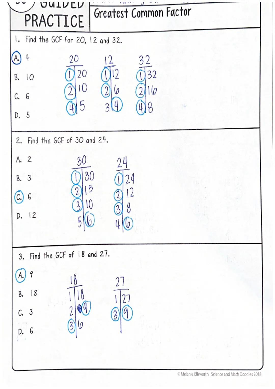 36
GREATEST COMMON FACTOR
How to use a T-CHART
Product
factor factor
of
The first pair
is always
I and the value.
Try 2,3,4 etc.
list all pa