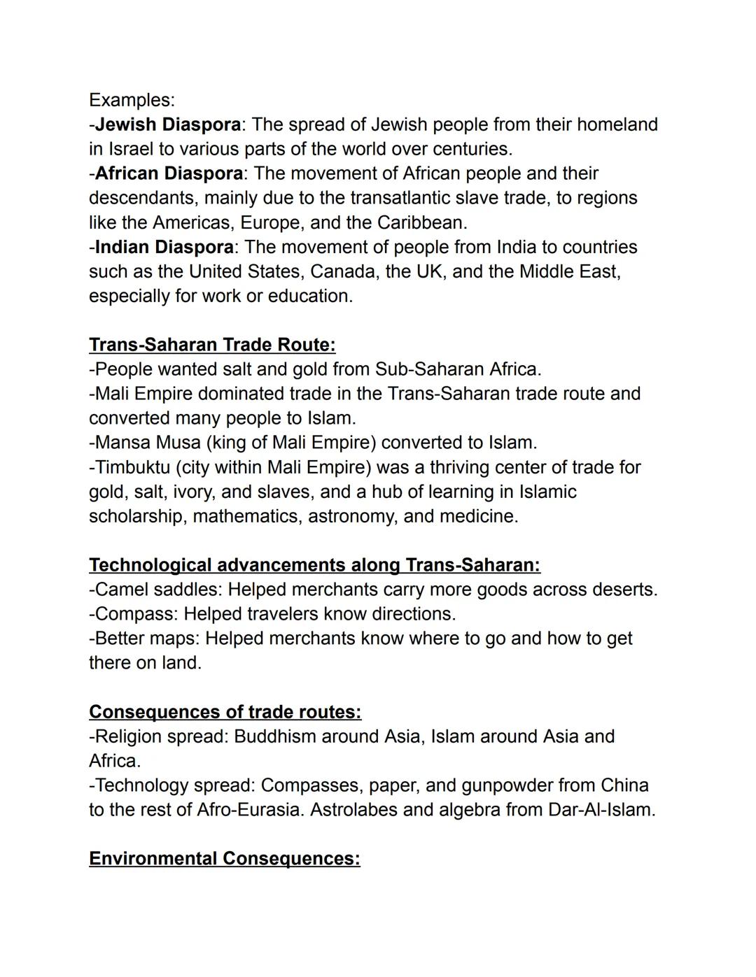 Unit 2: Networks Of Exchange (600 CE-1450 СЕ):
Silk Roads:
-Expands from East Asia to Dar-Al Islam.
-Trade cities are located all along the 