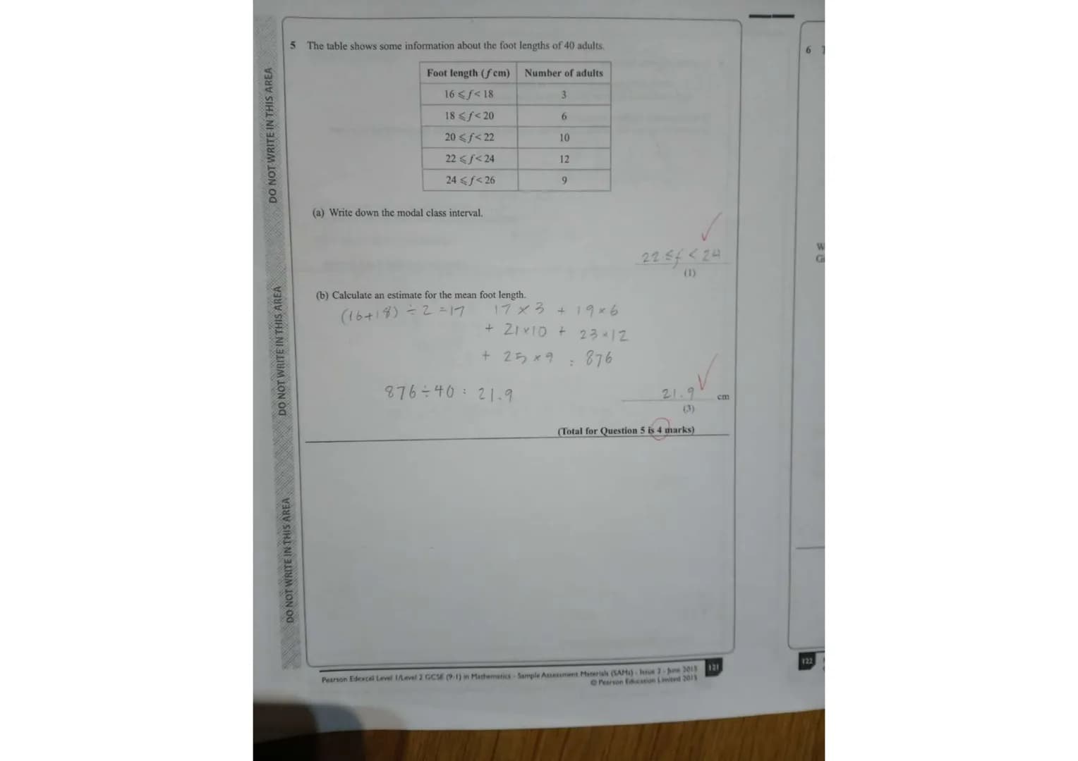 Write your name here
Surname Other names
Centre Number Candidate Number
Pearson Edexcel
Level 1/Level 2 GCSE (9-1)
Mathematics
Paper 2 (Calc