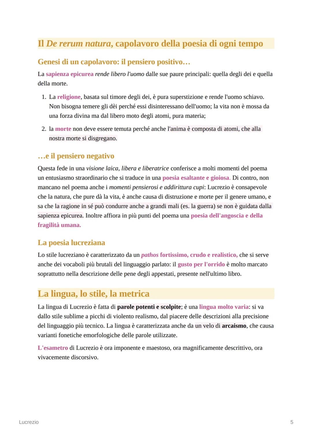 # Lucrezio

## Le notizie sulla vita

*   Lucrezio è un personaggio molto misterioso: le notizie biografiche che lo riguardano,
    infatti,