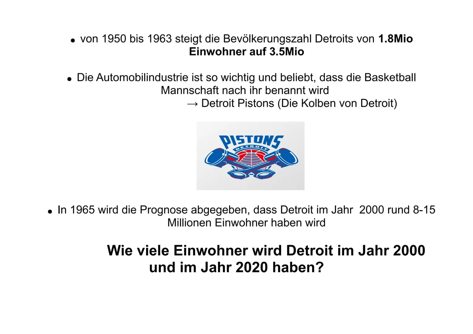 # Motor City Detroit

oder eher

# Shrinking City Detroit? ### Gliederung

1. Entstehung einer Auto-Manufaktur Stadt

2. Fordismus und Postf