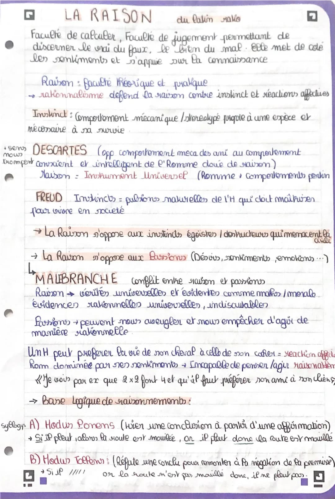 LA RAISON
du latin ratio
Faculté de calculer, Faculté de jugement permettant de
discerner le vrai du faux, le bien du mal. Elle met de côté
