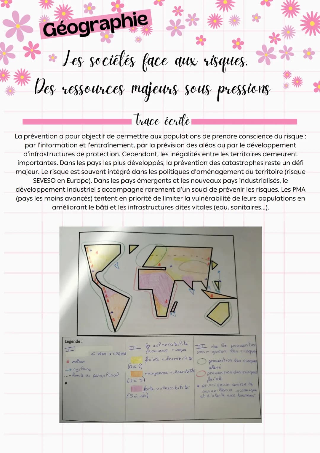 **
Géographie
Les sociétés face aux risques.
Des ressources majeurs sous pressions
Comment répondre aux besoins croissant des sociétés sans 