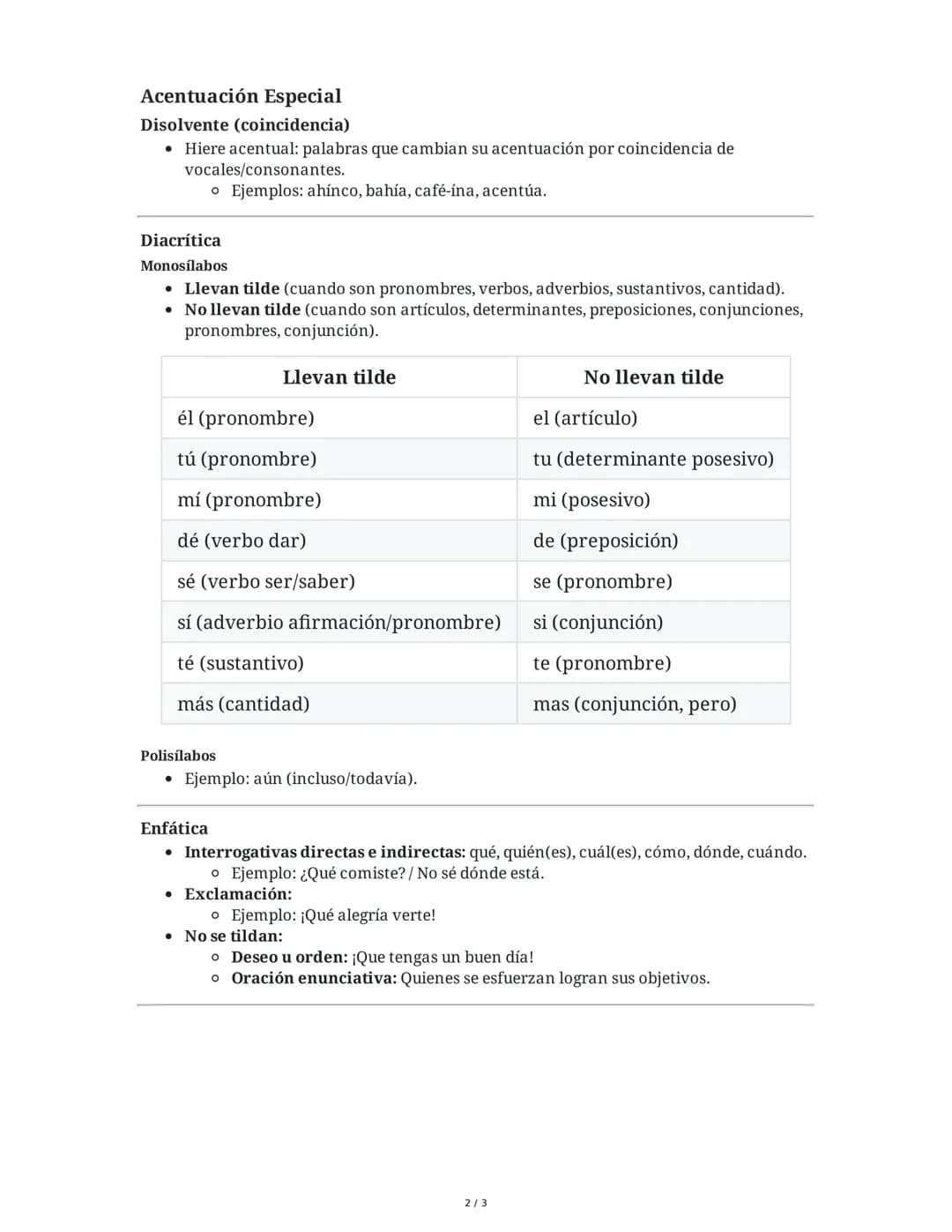 Resumen de las Fichas: Acentuación General y Especial
Acentuación General
Conceptos Básicos
Acento: Mayor fuerza de voz en una sílaba.
Tilde