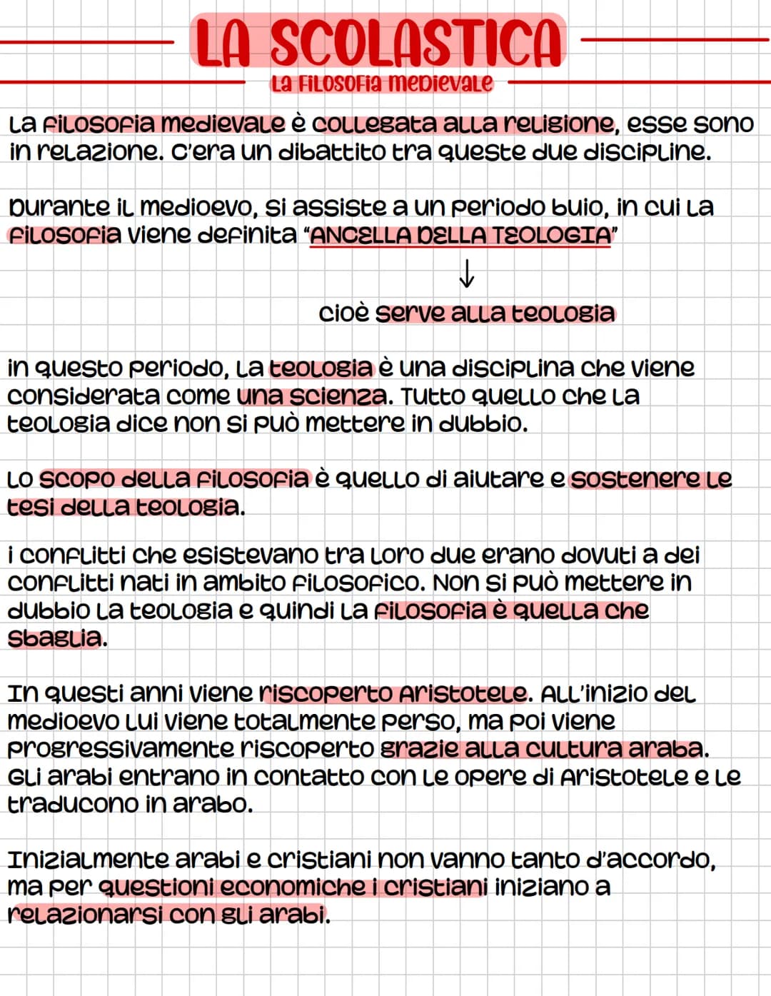 # LA SCOLASTICA
La Filosofia medievale

LA FILOSOFia medievale è COLLegata alla religione, esse sono
in relazione. c'era un dibattito tra qu