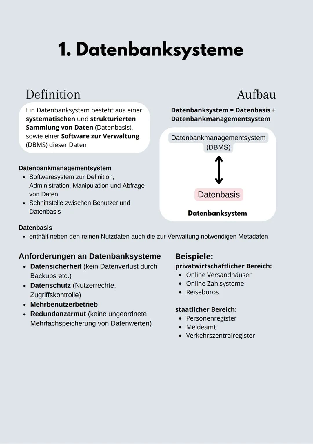 # Datenbanksysteme
ERM Modelle

Inhalt

1. Aufbau und Definition Datenbanksystem
2. Definition Entität, Entitätstyp, Schlüssel
3. ER-Modelle