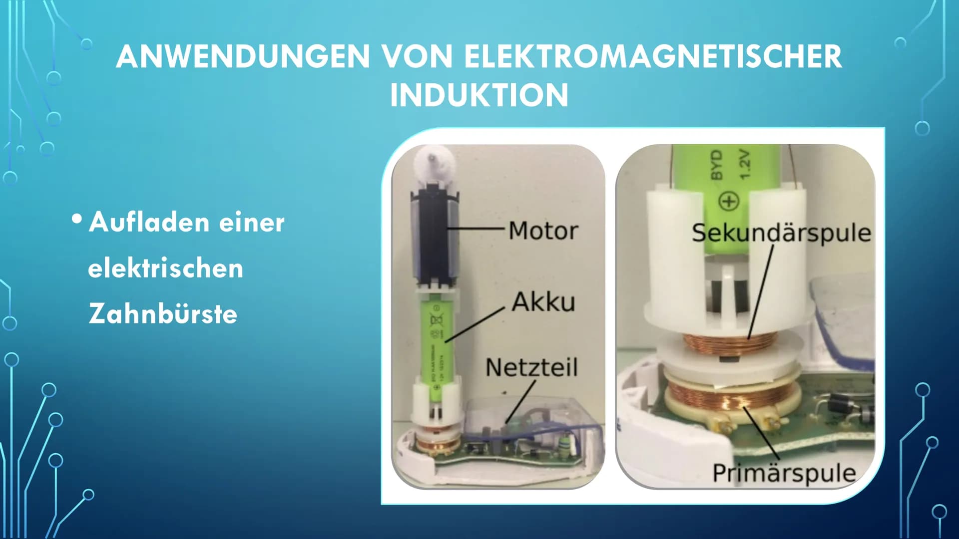 # ELEKTROMAGNETISCHE
## INDUKTION

VON NISANUR KÜTÜK & RAWAN EMAD INHALTSVERZEICHNIS

• Was ist elektromagnetische Induktion?
• Die Entdecke