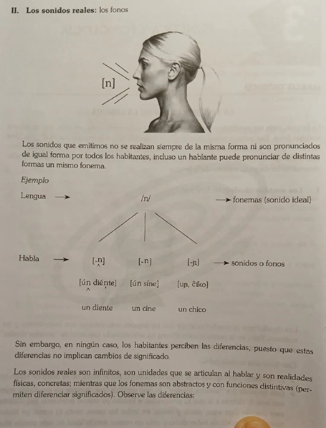 CAPITULO
3
FONÉTICA Y FONOLOGÍA

MARCO TEÓRICO

LA MATERIA PRIMA DE LA LENGUA
La lengua, para ser percibida por los sentidos, ha de estar co