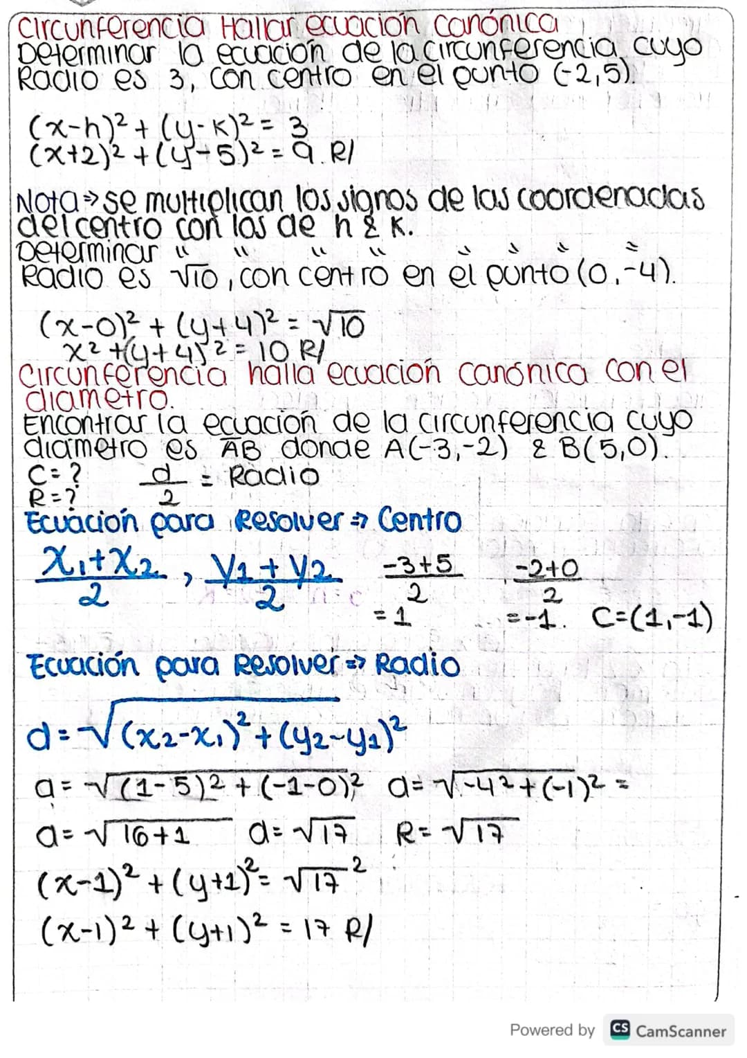 Circunferencia puntos que están en un dano que
estan a una misma astancia de un plano fijo
ilamado centro. Ia distancia de cada ounto déla
c