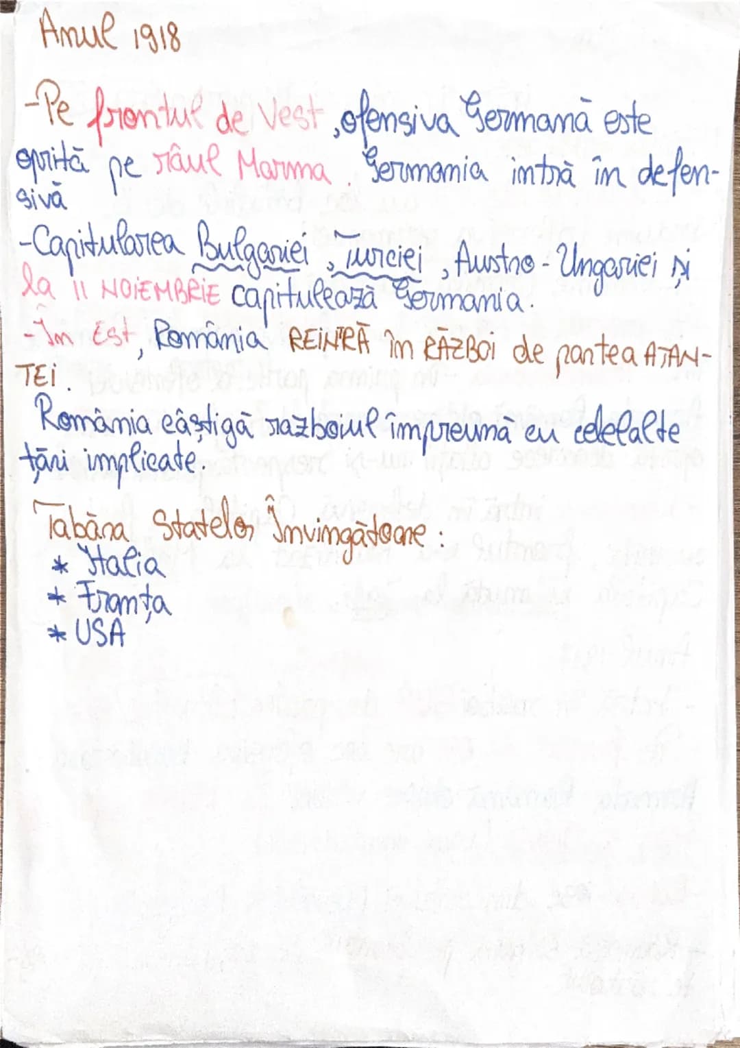 # Primul Război Mondial (1914-1918)

Evolutia aliantelor si fronturile
de lupta

Cauze: * lupta pentru împărţirea şi reîmpăn-
tirea lumii
* 