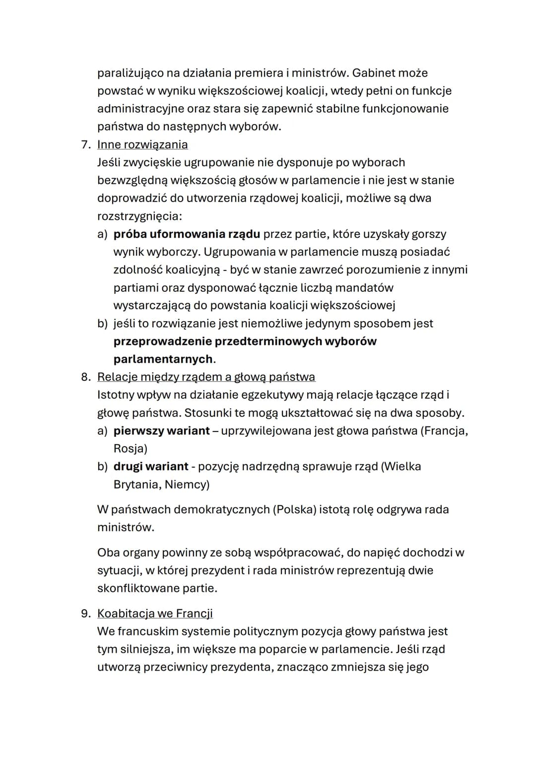# WŁADZA WYKONAWCZA

1.  Modele władzy wykonawczej

Władza wykonawcza to inaczej egzekutywa, organami są głowa
państwa i rząd. Władzę sprawu