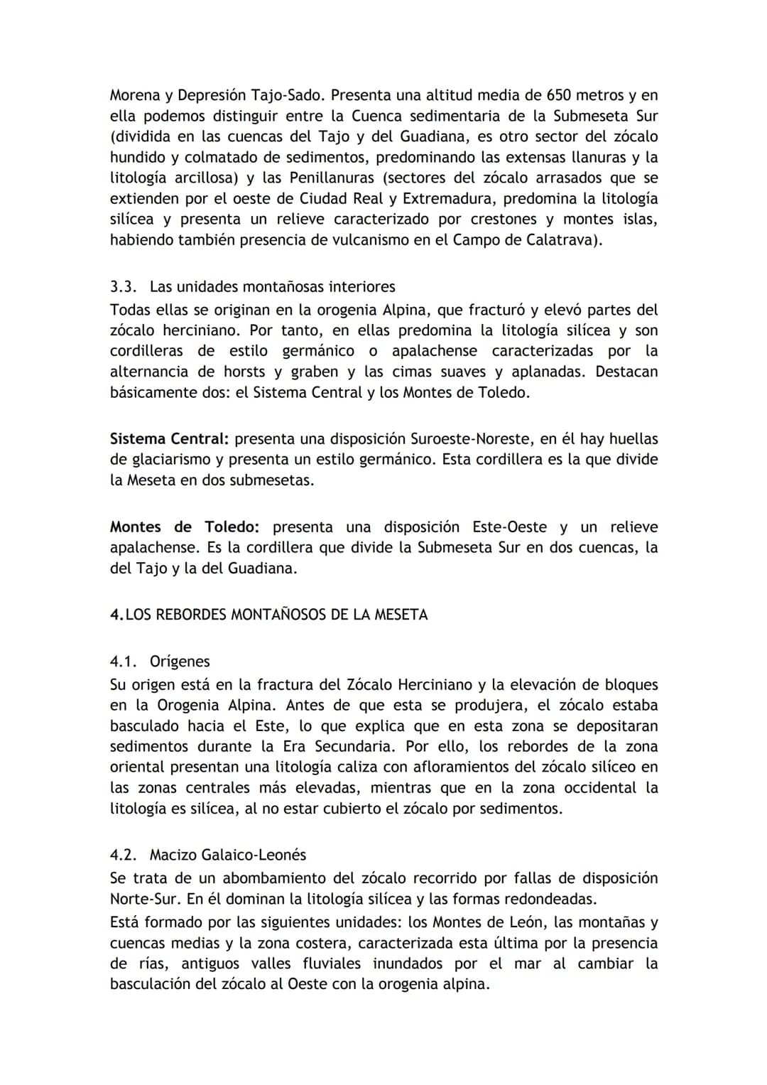 2324 GEOGRAFÍA - TEMA 2

# EL RELIEVE

1. INTRODUCCIÓN

2. CARACTERÍSTICAS GENERALES

3. LA MESETA Y SUS UNIDADES INTERIORES

3.1. Caracterí