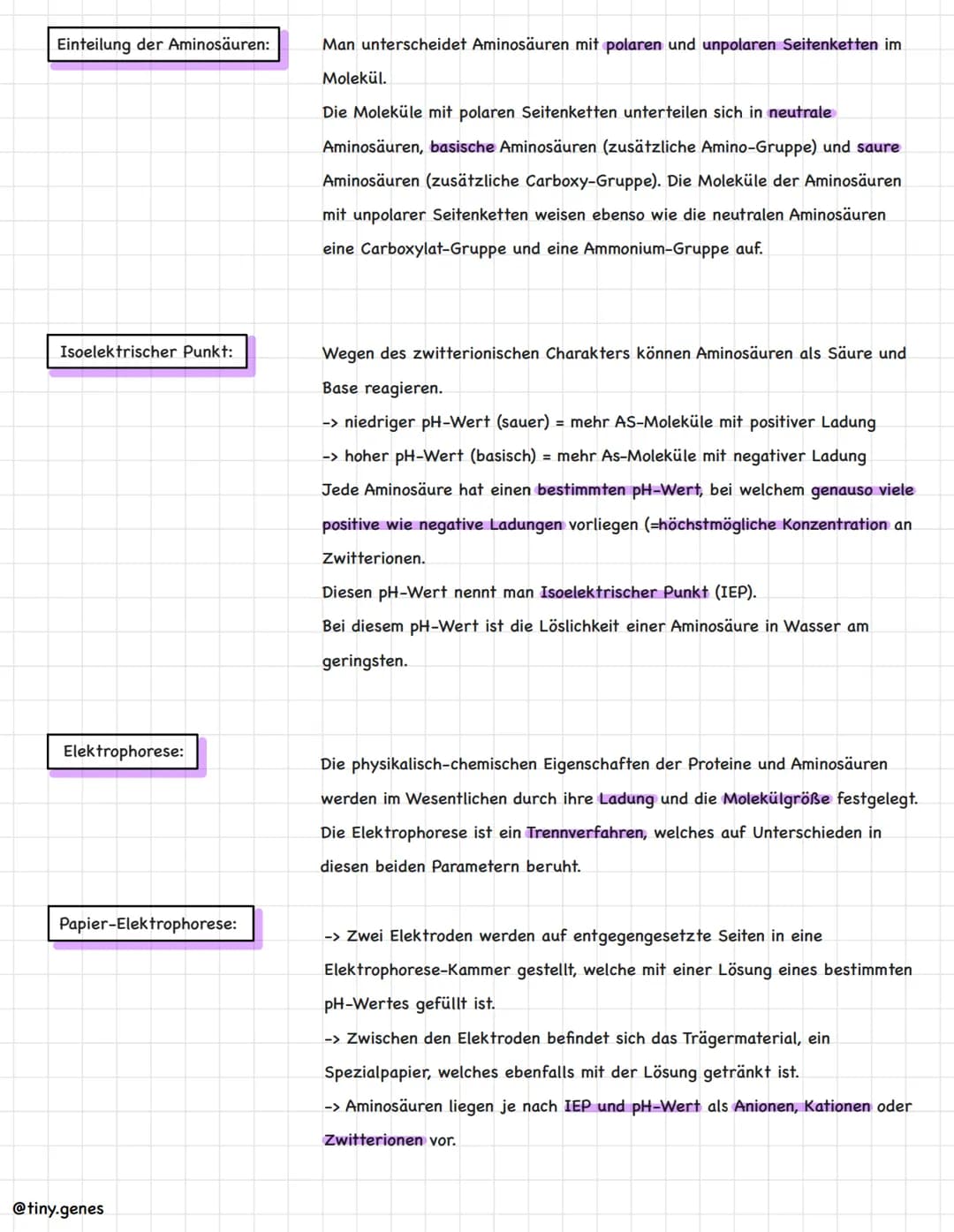 # Aminosäuren und Proteine

Aminosäuren:
Aminosäuren sind der kleinste Baustein (Monomer) der Proteine. Sie setzen sich
aus einer Aminogrupp