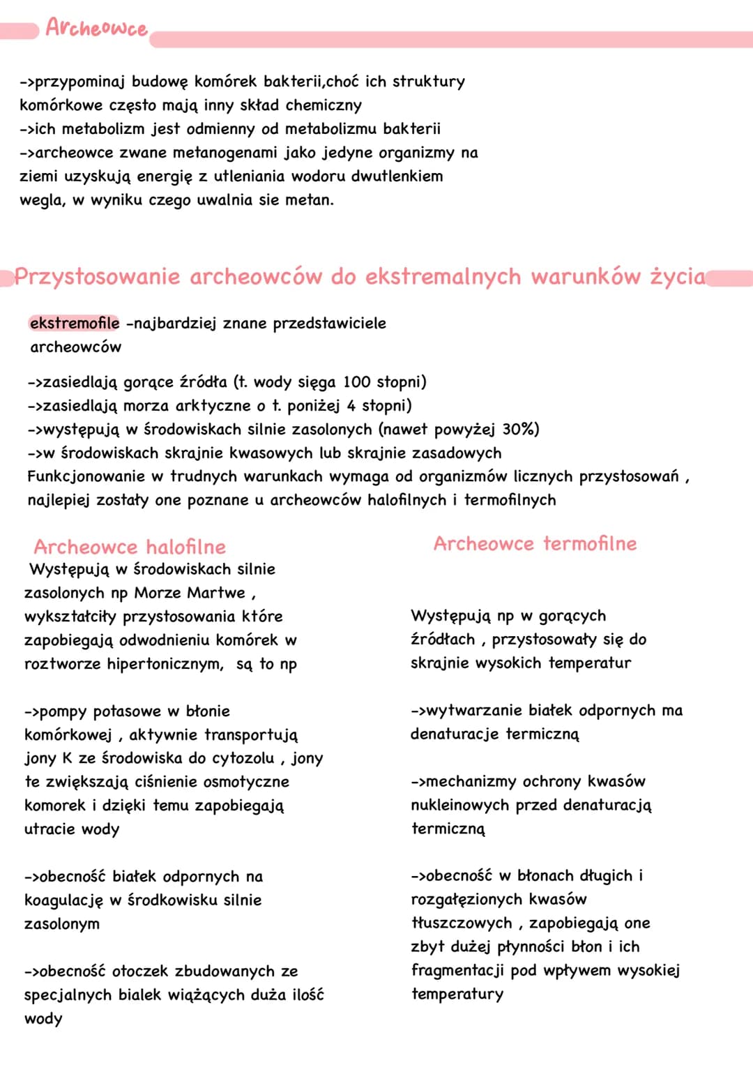 # Bakterie i archeowce

-> są organizmami prokariotycznymi
(bez jądra komórkowego)

-> są organizmami
kosmopolitycznymi- występują na
całej 