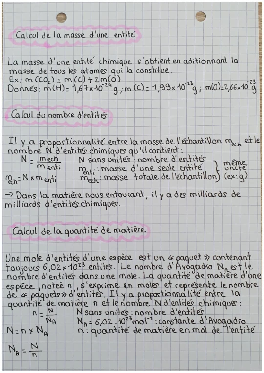 Physique -chap 6
# DE NOMBRER DES
# ENTITES

De quoi est constituée la matière?

Il y a trois entités dans la matière: les ions, les atomers