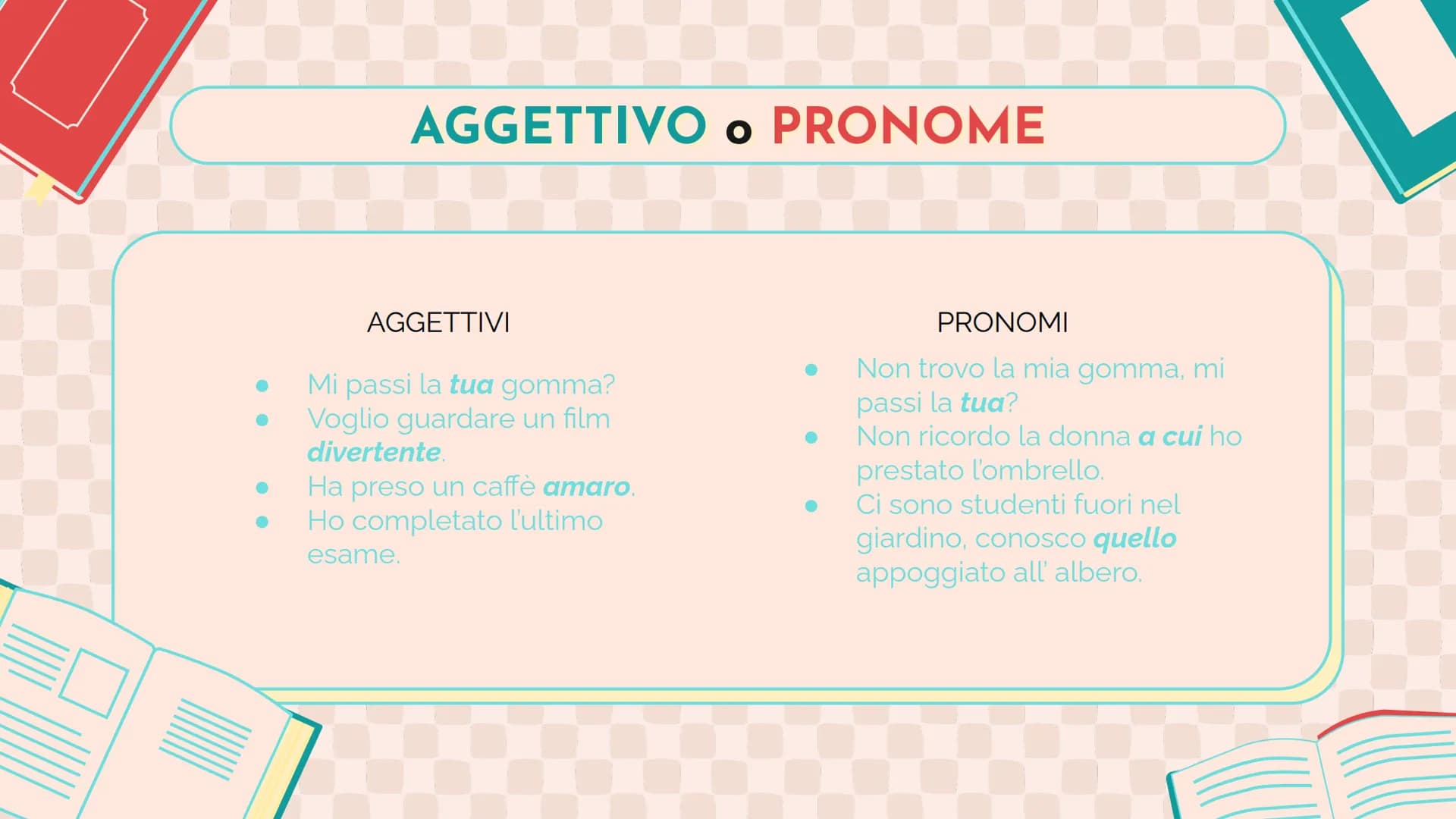 # ANALISI
## GRAMMATICALE # LE PARTI DEL DISCORSO

01

PARTI VARIABILI

02

PARTI INVARIABILI # 01

LE PARTI VARIABILI

articoli, nomi, agge