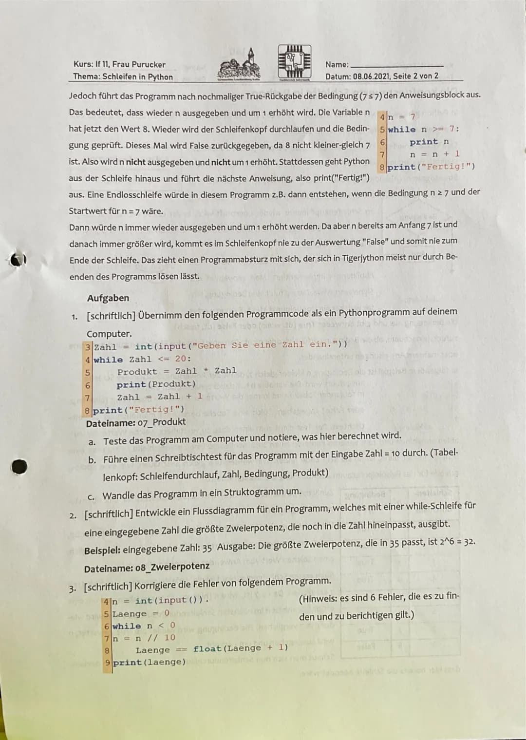 Programmieren # Die Tätigkeit „Programmieren"

- aus Sicht des EVA-Prinzips: Eine Rechenanlage bzw. Ein Computer ist ein
Informationsverarbe