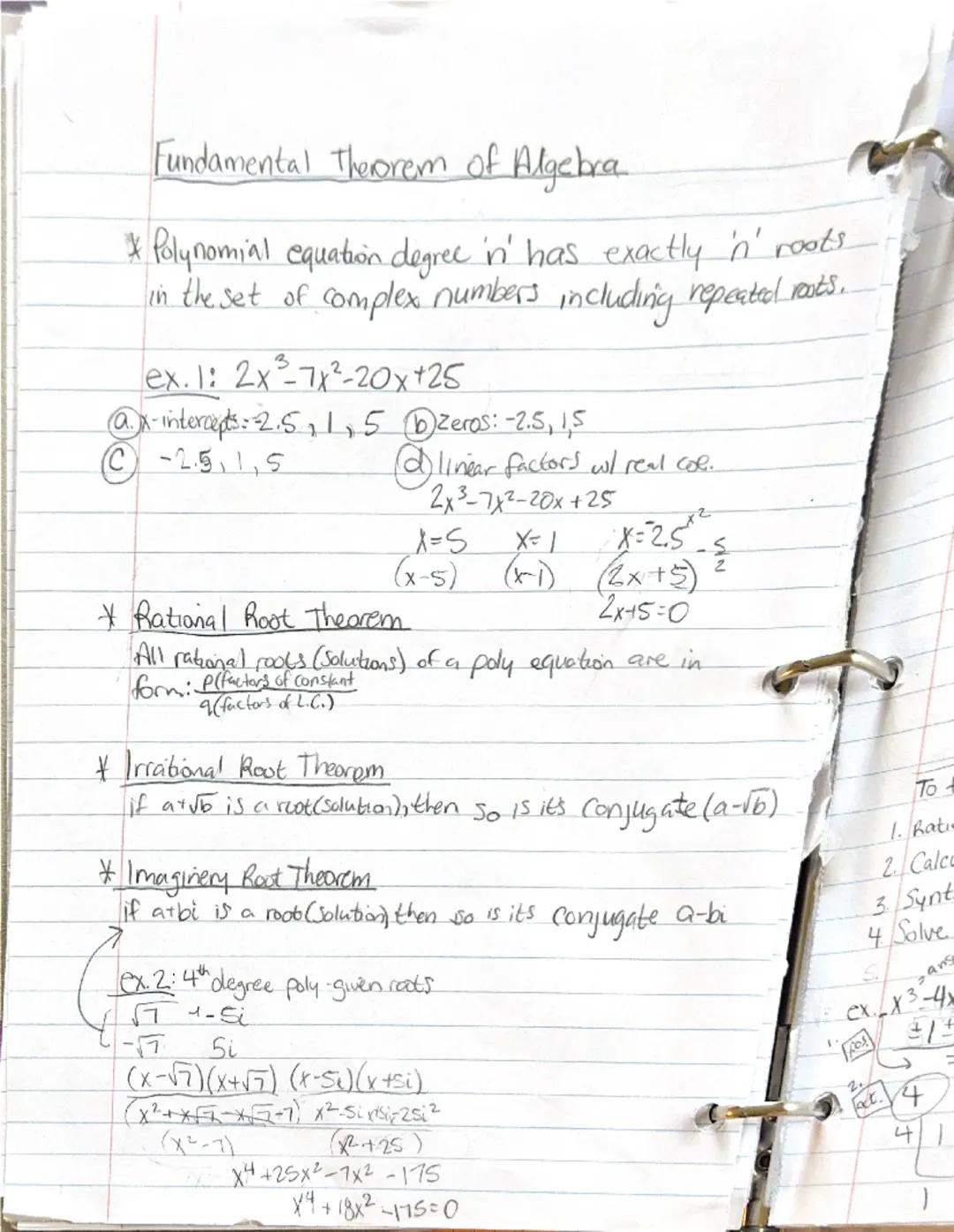 5.2 Dividing Polynomials

Divisor (x+c) or (x-c): synthetic diüson

Divisor in other form(not linear, leading coe #1)

Remainers written as 