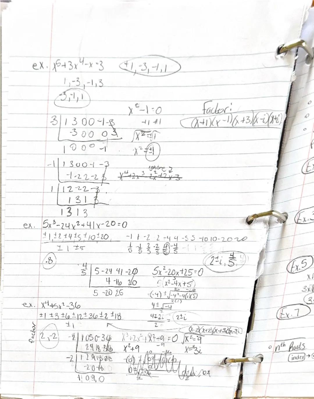5.2 Dividing Polynomials

Divisor (x+c) or (x-c): synthetic diüson

Divisor in other form(not linear, leading coe #1)

Remainers written as 