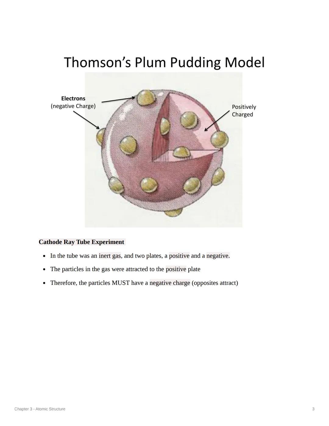 # Chapter 3 - Atomic Structure

History of Atoms

Democritus (400 B.C.) - Coined Atomos

*   Greek Philosopher

*   The first person to thin