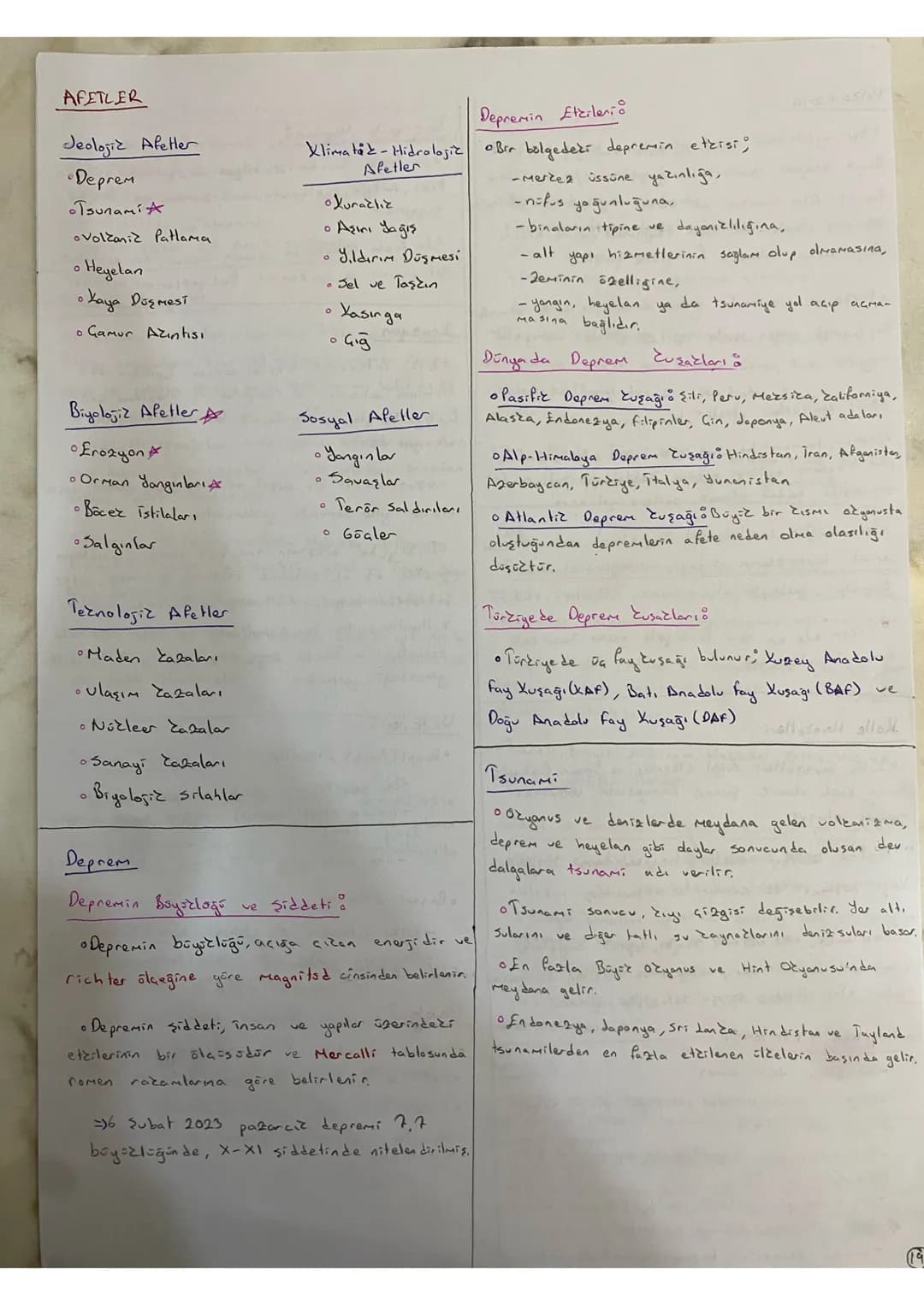 # AFETLER

Jeolojiz Afetter
*   Deprem
*   Tsunami A
*   Volkanic Patlama
*   Heyelan
*   Kaya Düşmesi
*   Gamur Azıntısı

Biyolojiz Afetler