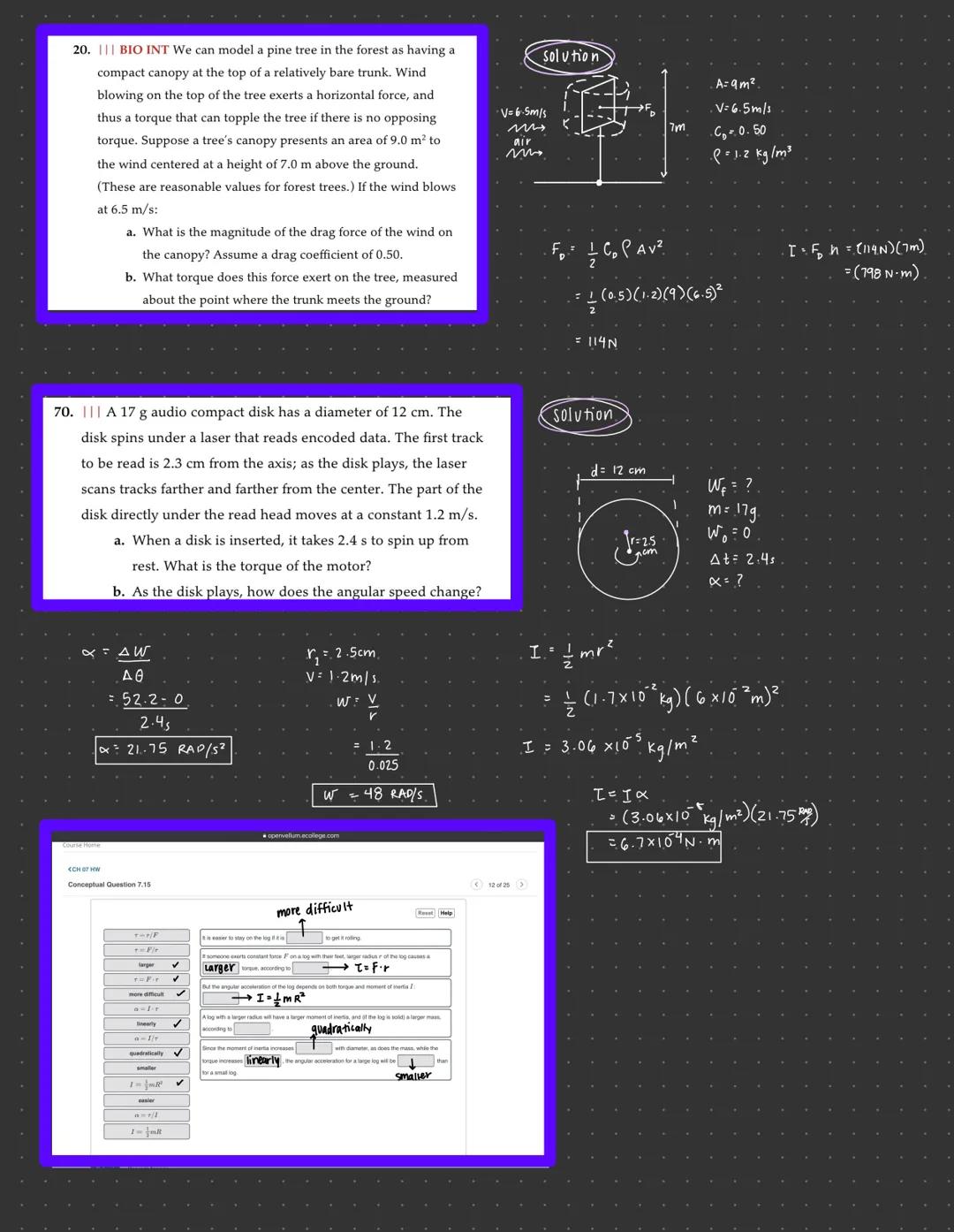 - Chapter ァー

examples:

7.||||| A turntable rotates counterclockwise at 78 rpm. A speck
of dust on the turntable is at 60.45 rad atr = 0s. 