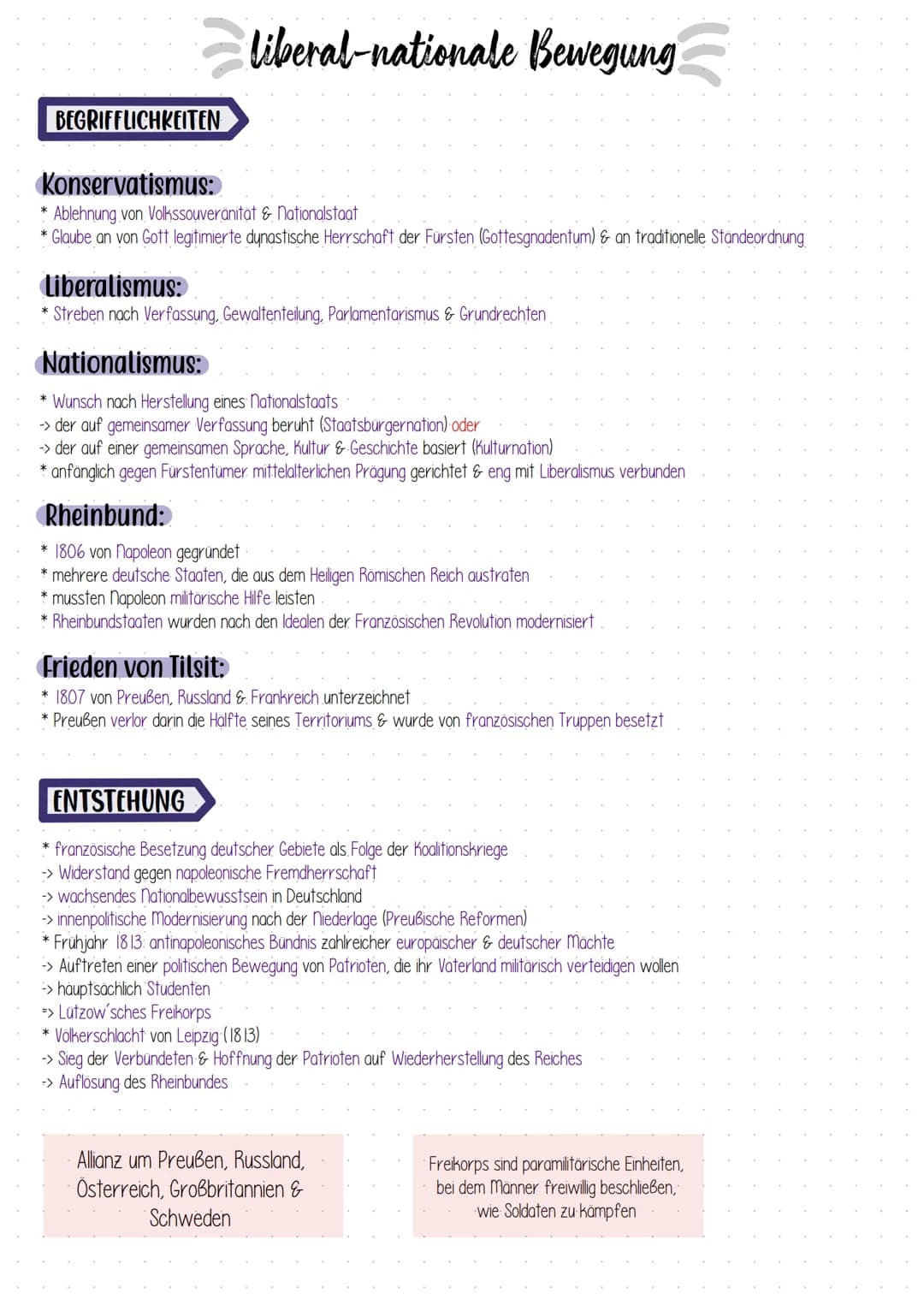 HISTORY

Geschichte # liberal-nationale Bewegung

BEGRIFFLICHKEITEN

Konservatismus:

*   Ablehnung von Volkssouveranitat & Nationalstaat
* 
